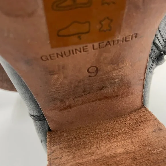 Madewell The Billie Boot Black Leather Block Heel Ankle Booties G8025 Womens 9 - Picture 7 of 8